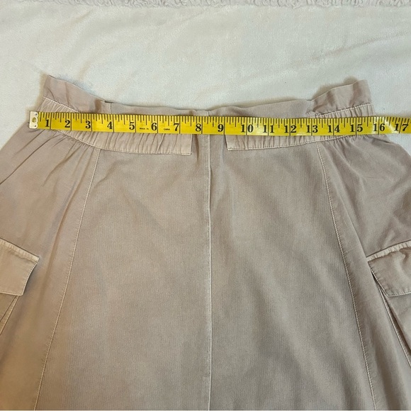 NWOT Zara | Paperbag waist Maxi Skirt with ultilty pockets |Beige | Size L - Picture 6 of 8